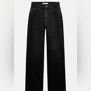Zara Z1975 high rise long length straight leg jeans